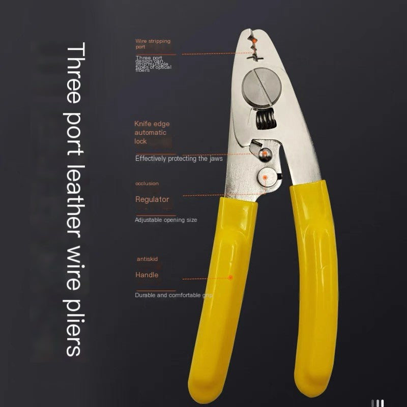 Fiber Optic Stripper Tool with Dual Ports and Metal Design